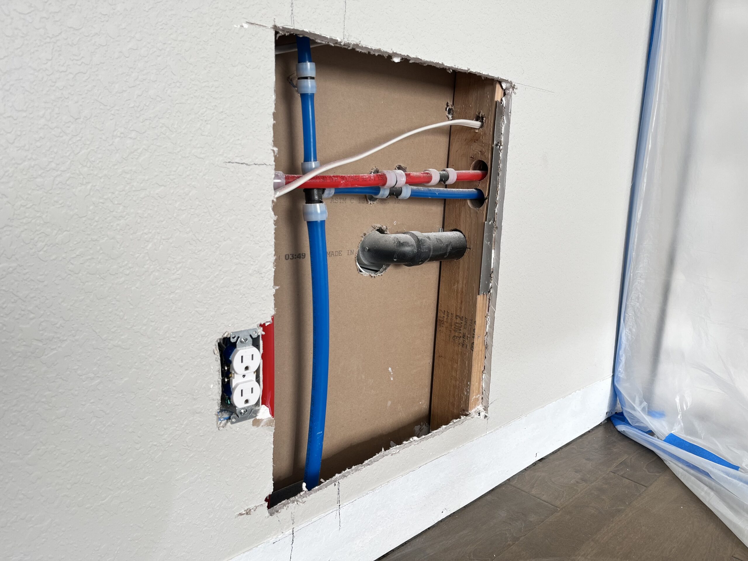 Drywall repair from plumbing issue